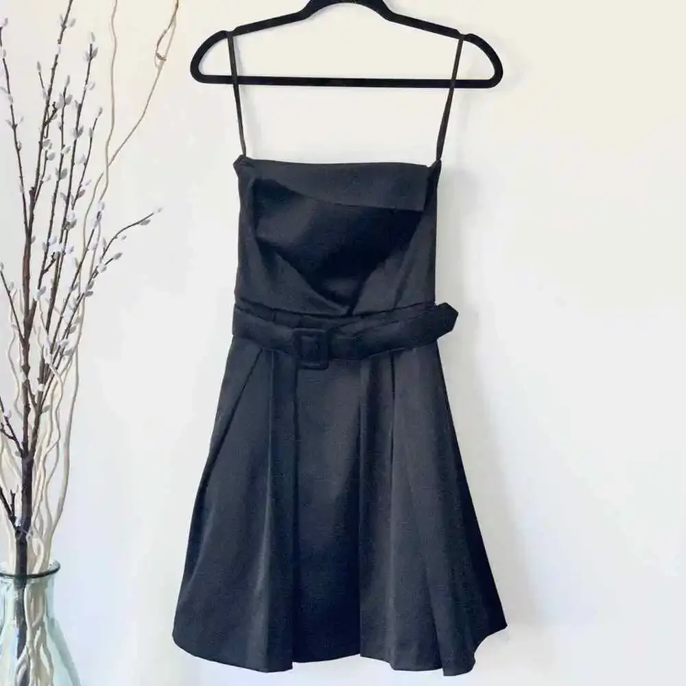 WHITE HOUSE BLACK MARKET Formal Evening Dress A-Line Prom Wedding Black